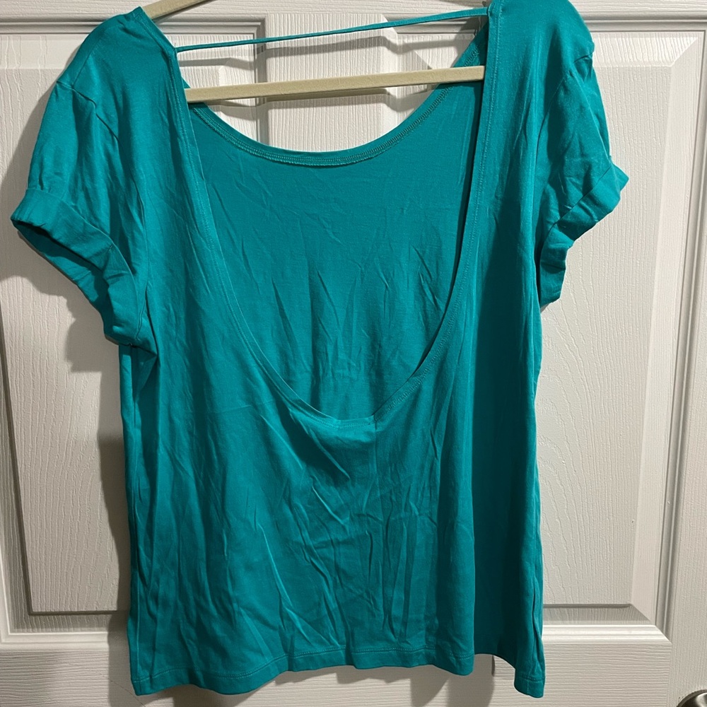 Victoria's Secret Green Backless Short Sleeve T-Shirt